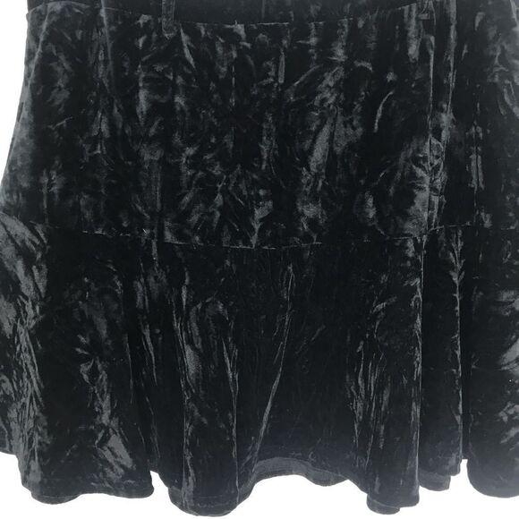 So Black Luxe Velvety Velour Pull On Peplum Mini Skirt NEW - Picture 10 of 16